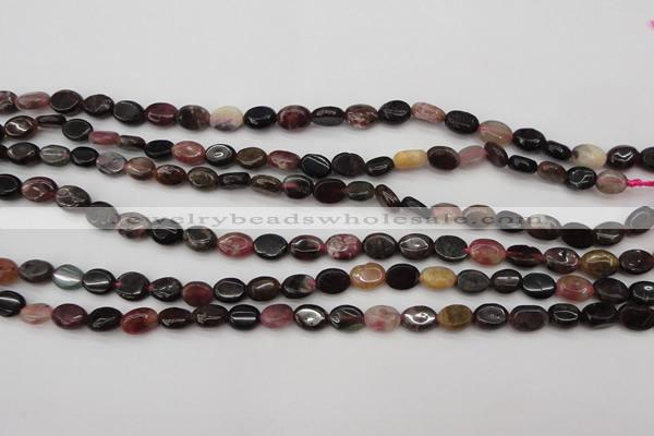 CTO385 15.5 inches 6*8mm oval natural tourmaline beads wholesale