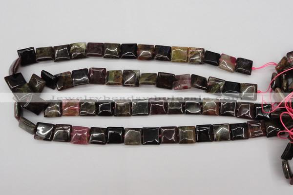 CTO388 15.5 inches 12*12mm square natural tourmaline beads wholesale