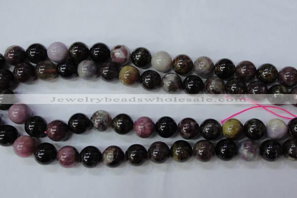 CTO458 15.5 inches 13mm round natural tourmaline gemstone beads