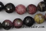 CTO46 15.5 inches 10mm faceted round natural tourmaline beads