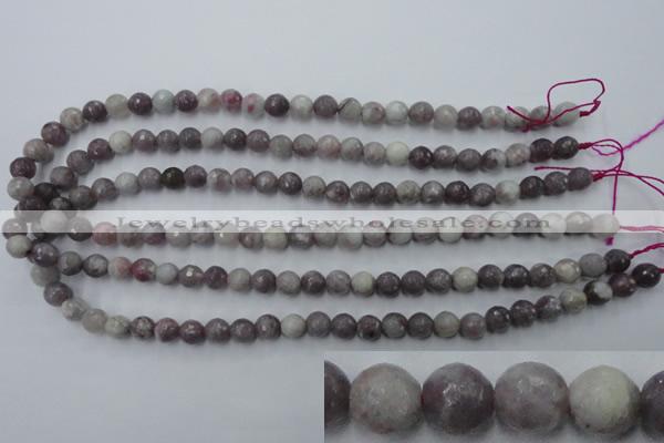 CTO482 15.5 inches 8mm faceted round pink tourmaline gemstone beads