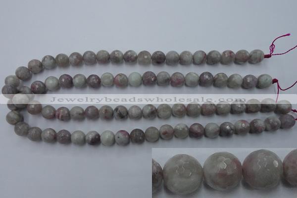 CTO483 15.5 inches 10mm faceted round pink tourmaline gemstone beads