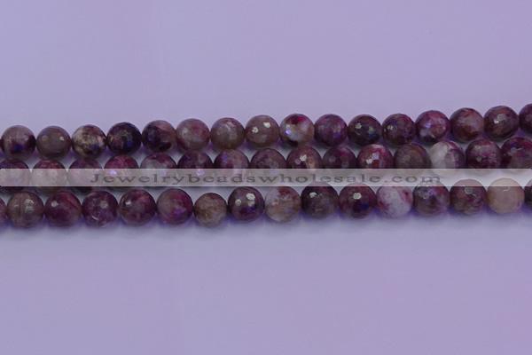 CTO614 15.5 inches 9mm faceted round tourmaline gemstone beads