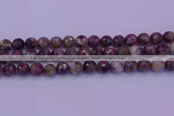 CTO616 15.5 inches 11mm faceted round tourmaline gemstone beads