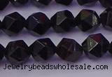 CTO645 15.5 inches 6mm faceted nuggets black tourmaline beads