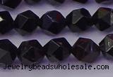 CTO646 15.5 inches 8mm faceted nuggets black tourmaline beads