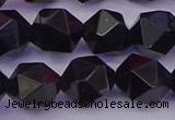 CTO648 15.5 inches 12mm faceted nuggets black tourmaline beads