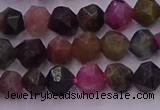 CTO650 15.5 inches 6mm faceted nuggets tourmaline gemstone beads