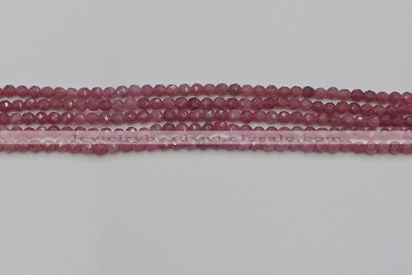 CTO656 15.5 inches 4mm faceted round Chinese tourmaline beads