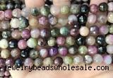 CTO677 15.5 inches 8mm faceted round natural tourmaline beads