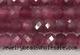 CTO685 15.5 inches 3*3.5mm faceted rondelle red tourmaline beads