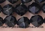 CTO717 15.5 inches 8mm faceted nuggets black tourmaline beads