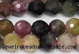 CTO726 15 inches 6mm faceted round tourmaline beads