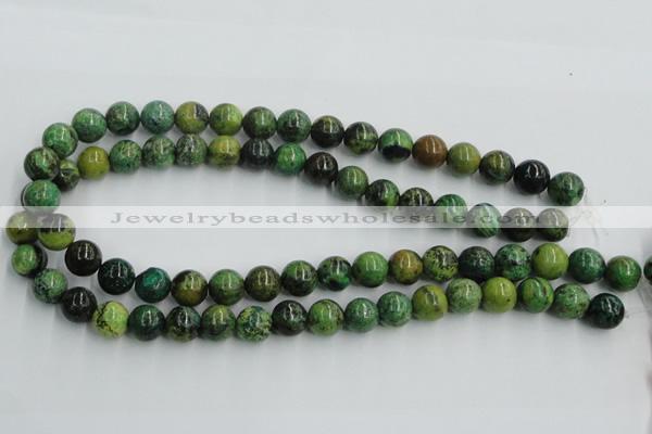 CTP05 15.5 inches 12mm round yellow green pine gemstone beads wholesale