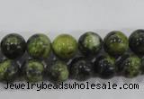 CTP103 15.5 inches 10mm round yellow pine turquoise beads wholesale