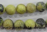 CTP104 15.5 inches 12mm round yellow pine turquoise beads wholesale