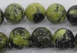 CTP106 15.5 inches 16mm round yellow pine turquoise beads wholesale