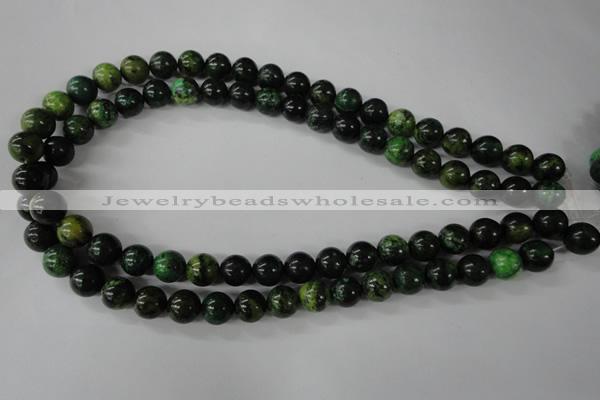 CTP203 15.5 inches 10mm round yellow pine turquoise beads wholesale