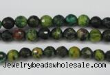 CTP211 15.5 inches 6mm faceted round yellow pine turquoise beads