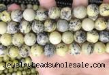 CTP225 15.5 inches 14mm round yellow turquoise beads wholesale