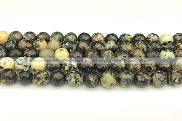 CTP232 15 inches 8mm faceted round yellow turquoise beads