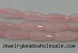 CTR01 15.5 inches 6*16mm faceted teardrop rose quartz beads