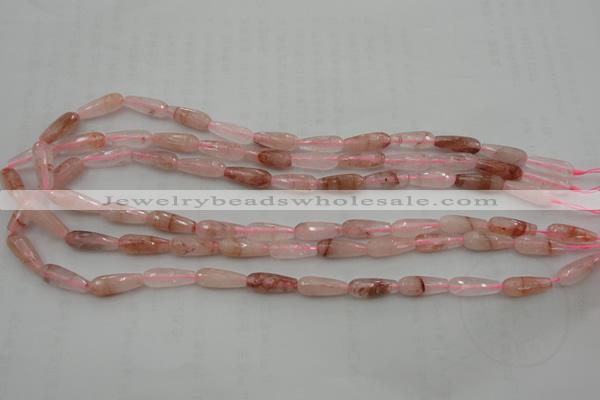 CTR02 15.5 inches 6*16mm faceted teardrop pink quartz beads