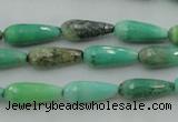 CTR06 15.5 inches 6*16mm faceted teardrop grass agate beads