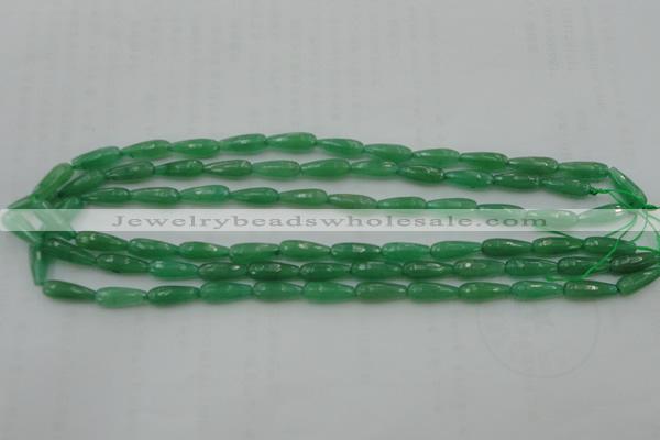 CTR07 15.5 inches 6*16mm faceted teardrop green aventurine beads