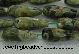 CTR101 15.5 inches 8*20mm faceted teardrop rhyolite gemstone beads