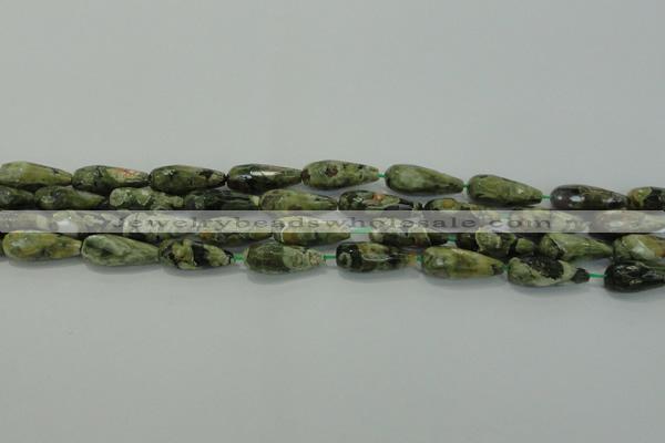 CTR101 15.5 inches 8*20mm faceted teardrop rhyolite gemstone beads