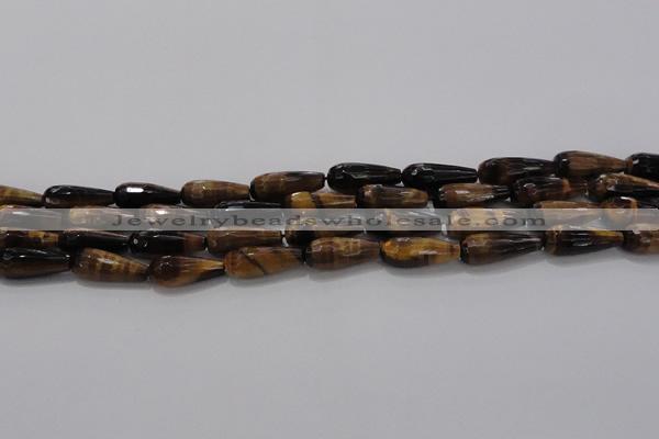 CTR104 15.5 inches 8*20mm faceted teardrop yellow tiger eye beads