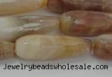 CTR141 15.5 inches 10*30mm faceted teardrop yellow agate beads