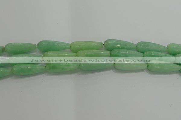 CTR146 15.5 inches 10*30mm faceted teardrop jade gemstone beads