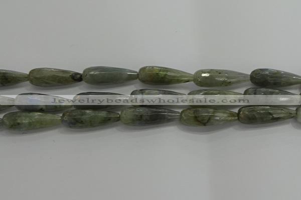 CTR147 15.5 inches 10*30mm faceted teardrop labradorite beads