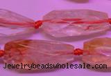 CTR201 15*30mm - 18*45mm faceted teardrop citrine gemstone beads