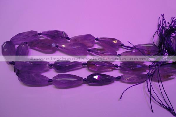 CTR204 14*34mm - 17*40mm faceted teardrop ametrine gemstone beads