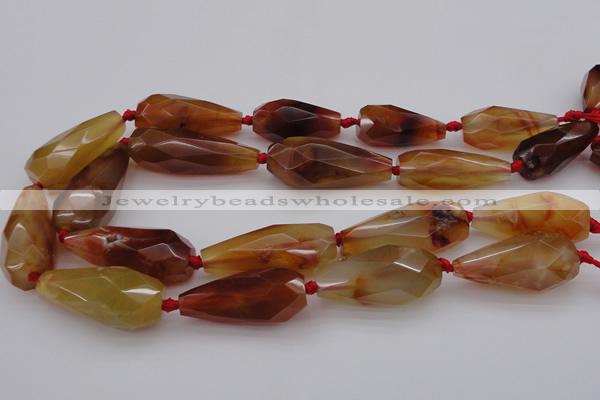 CTR211 15.5 inches 15*25mm - 16*40mm faceted teardrop red agate beads