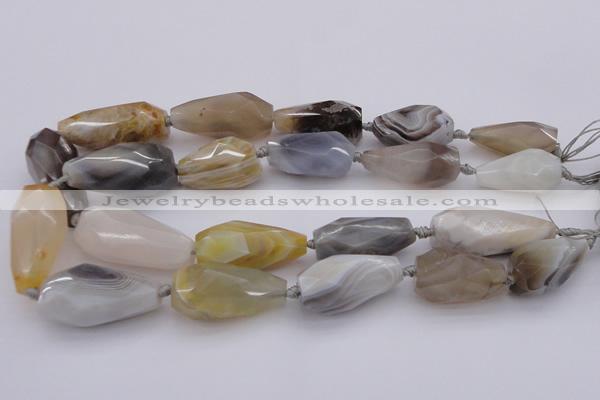 CTR212 15.5 inches 15*25mm - 16*40mm faceted teardrop Botswana agate beads