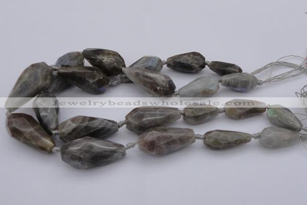 CTR214 15.5 inches 15*25mm - 16*40mm faceted teardrop labradorite beads