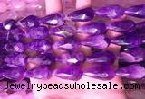 CTR306 15.5 inches 10*25mm faceted teardrop dogtooth amethyst beads