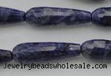 CTR32 15.5 inches 10*30mm faceted teardrop sodalite gemstone beads