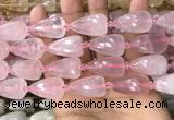 CTR350 15.5 inches 15*25mm faceted teardrop rose quartz beads