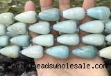 CTR358 15.5 inches 15*25mm faceted teardrop amazonite beads