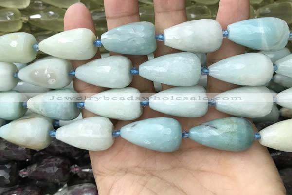 CTR358 15.5 inches 15*25mm faceted teardrop amazonite beads