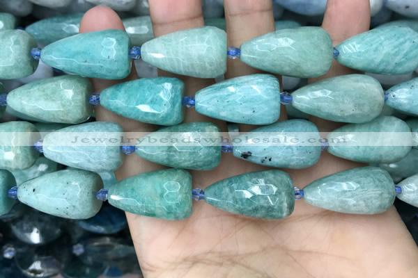 CTR359 15.5 inches 15*25mm faceted teardrop amazonite beads