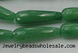 CTR36 15.5 inches 10*30mm faceted teardrop gree aventurine beads