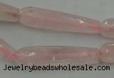 CTR40 15.5 inches 10*40mm faceted teardrop rose quartz beads