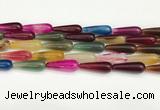 CTR423 15.5 inches 10*30mm teardrop agate beads wholesale