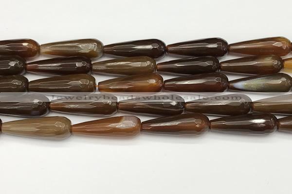 CTR452 15.5 inches 10*30mm faceted teardrop agate beads wholesale